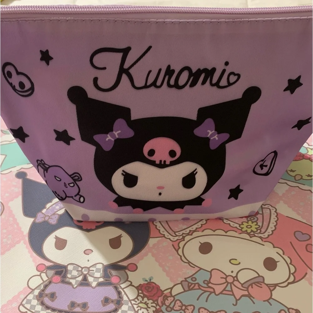 Kuromi Purple Lightweight Zip Bag with Wrist Strap